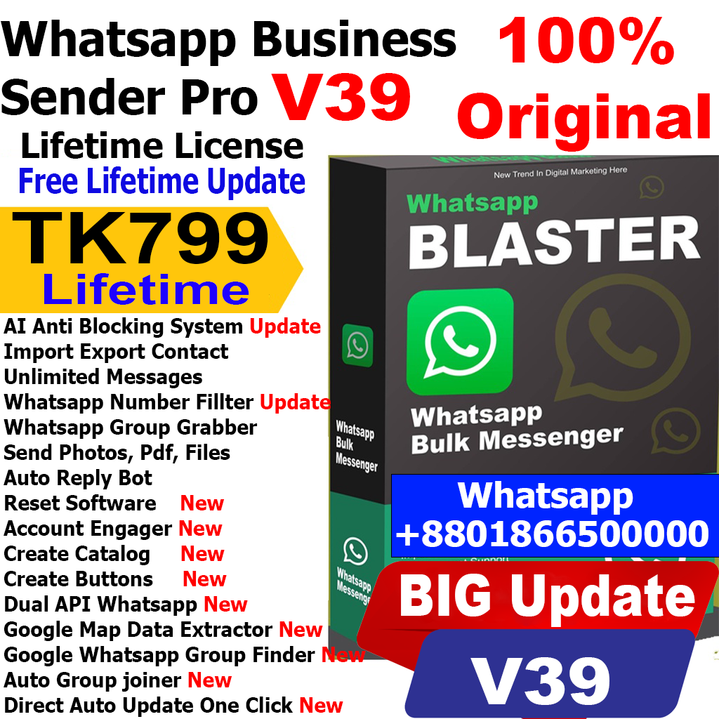 Business Sender Pro V39 - 2024 WhatsApp Blaster | Max Sender With Free Auto Update Lifetime